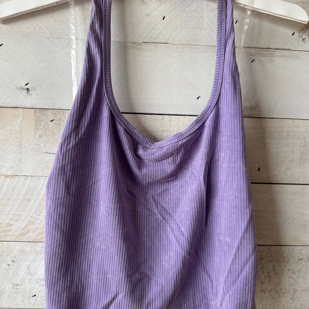 Purple Ribbed Women's HALTER